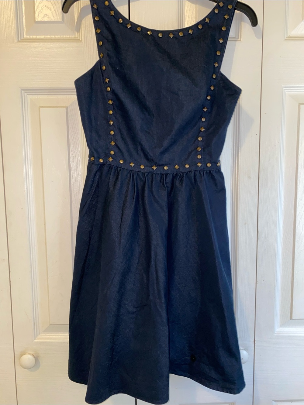 Betsey Johnson Dark Wash Stretch Denim Dress with Pink Label